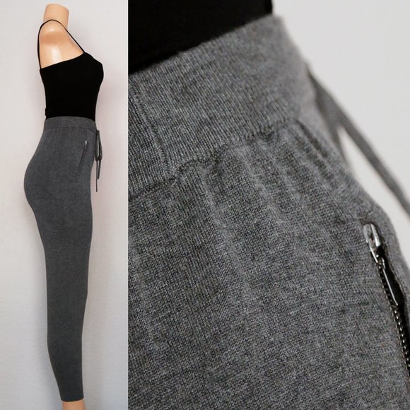 NEW Comune Glendwood Zip Pockets High Waist Soft Knit Jogger Pants Charcoal $84 - Picture 9 of 13